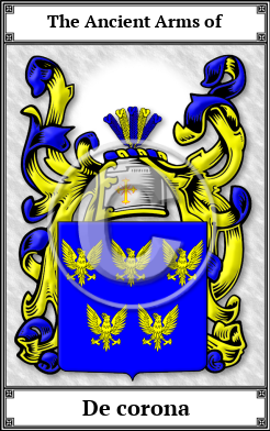 De corona Family Crest Download (JPG) Book Plated - 600 DPI